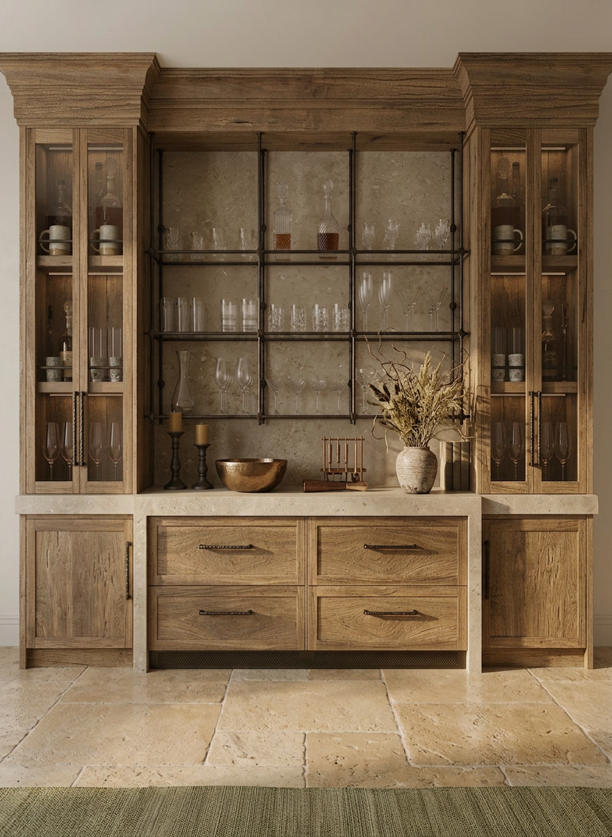 Contemporary Rustic Bar Area