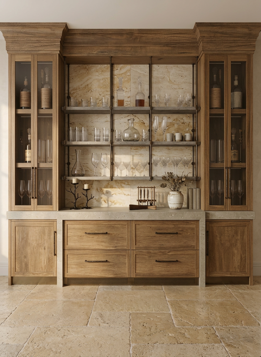 Contemporary Rustic Bar Area