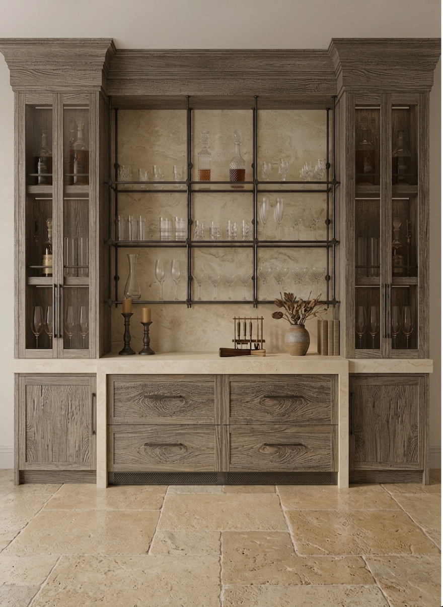 Contemporary Rustic Bar Area
