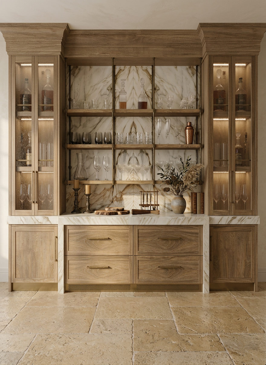 Contemporary Rustic Bar Area