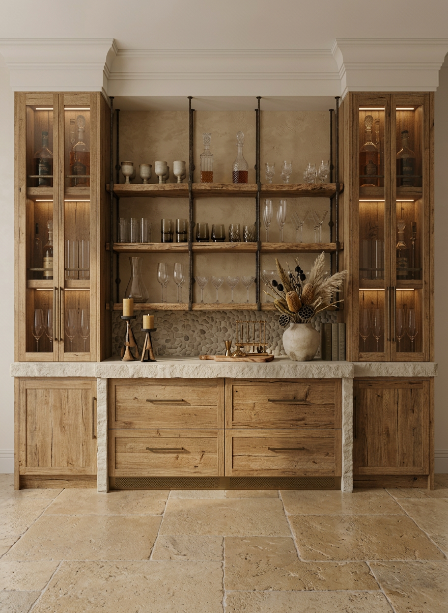Contemporary Rustic Bar Area