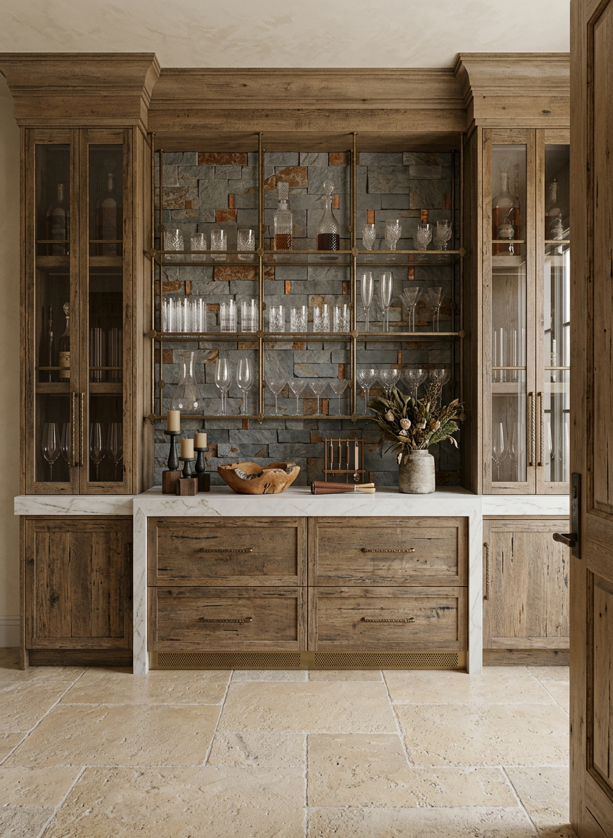 Contemporary Rustic Bar Area