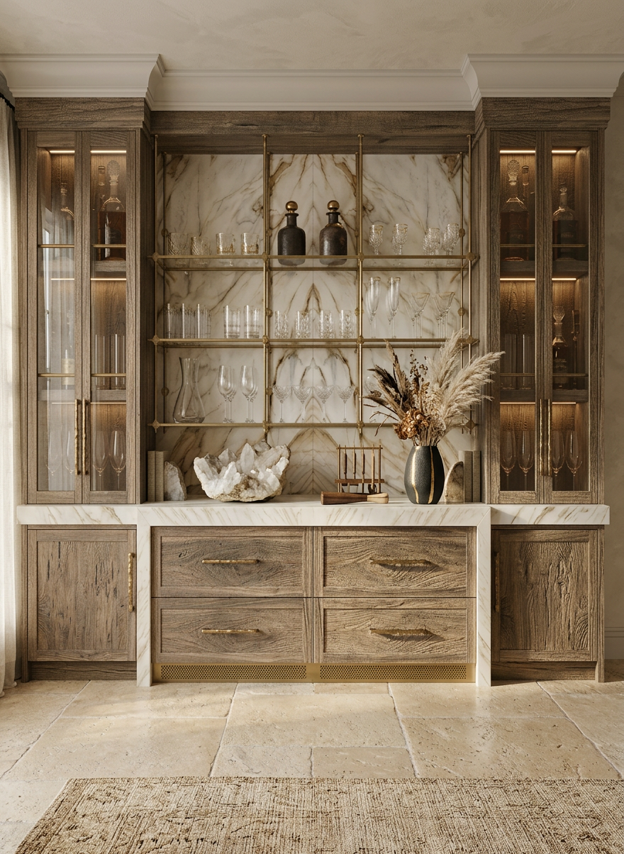Contemporary Rustic Bar Area