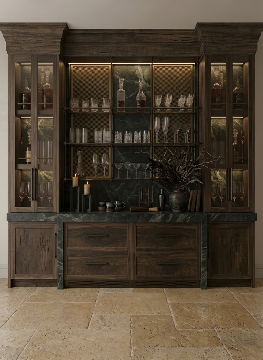 Contemporary Rustic Bar Area
