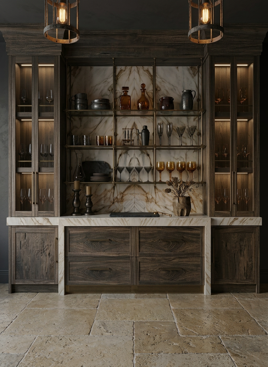 Contemporary Rustic Bar Area