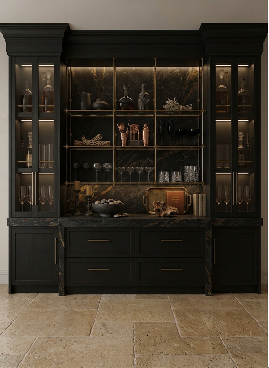 Contemporary Rustic Bar Area
