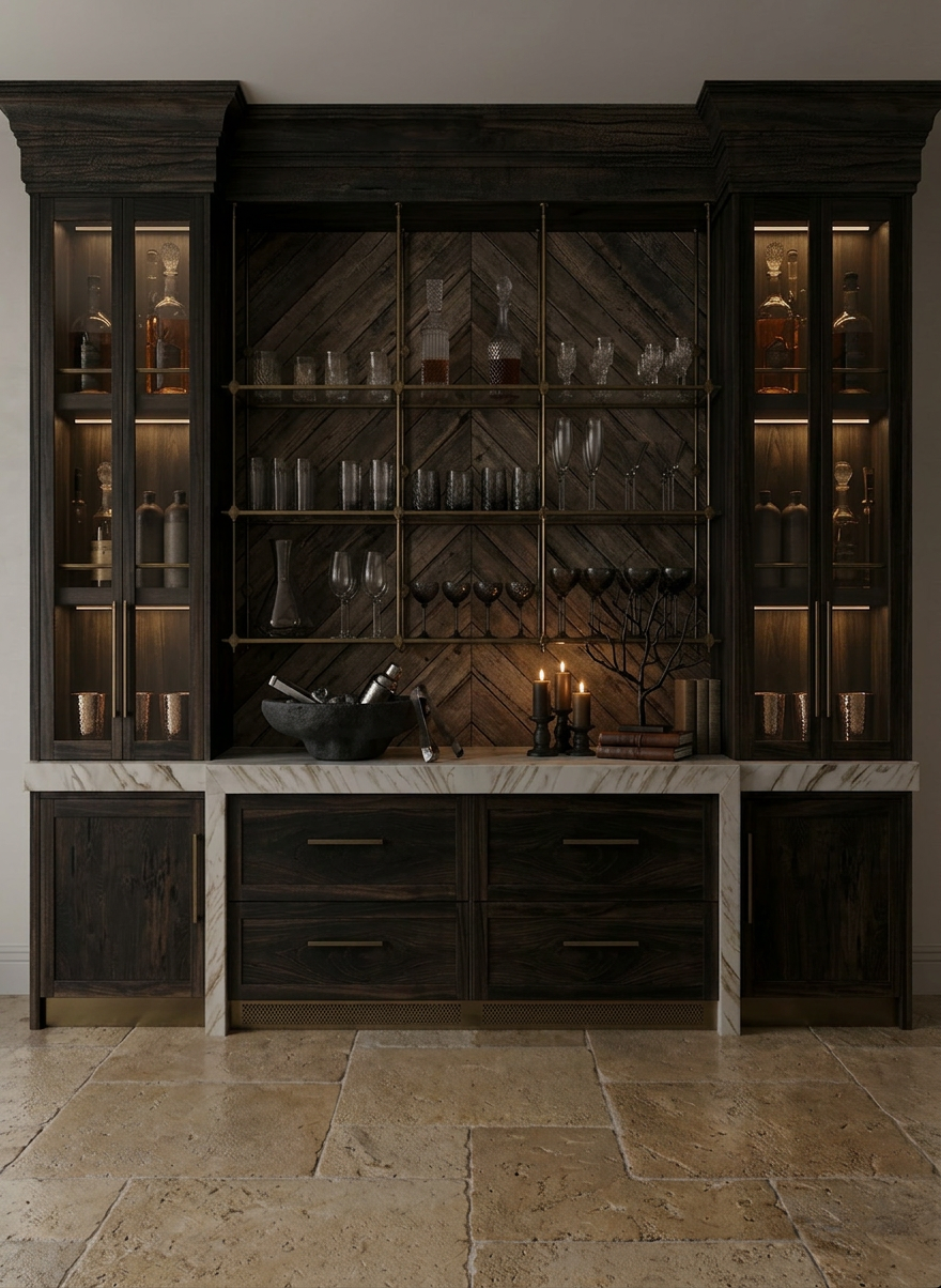 Contemporary Rustic Bar Area