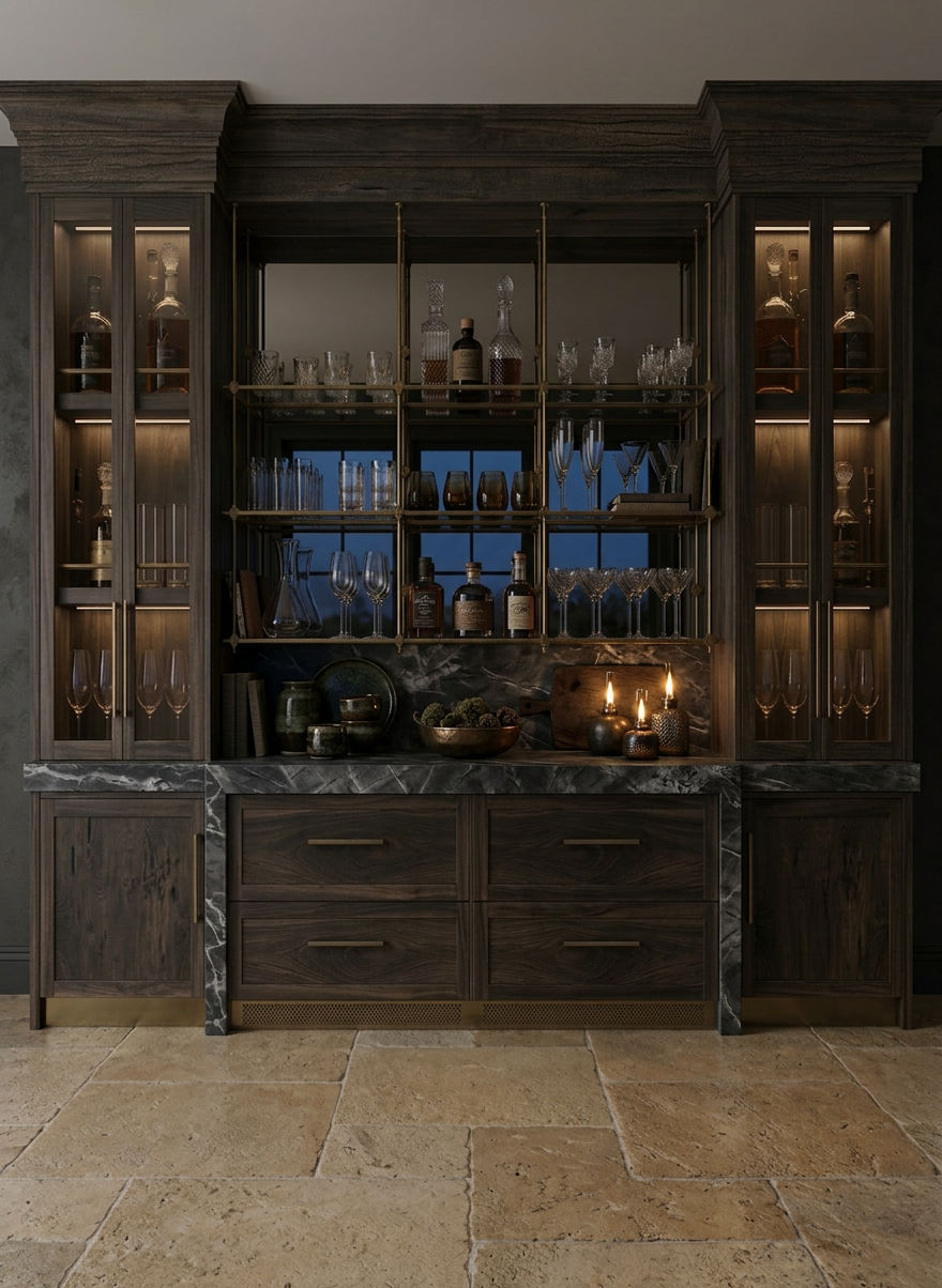 Contemporary Rustic Bar Area