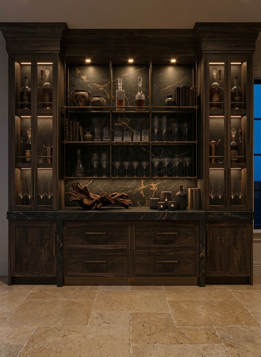 Contemporary Rustic Bar Area