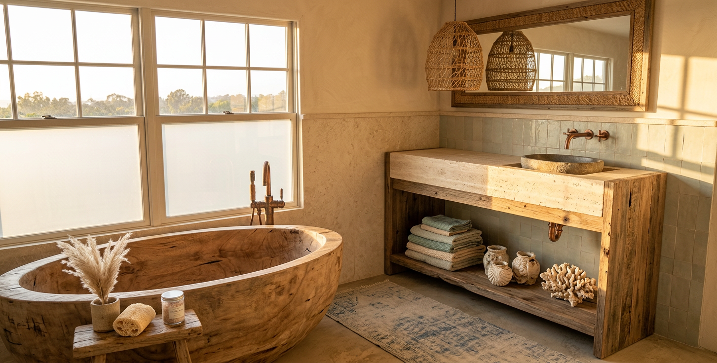 Coastal Bohemian Bathroom