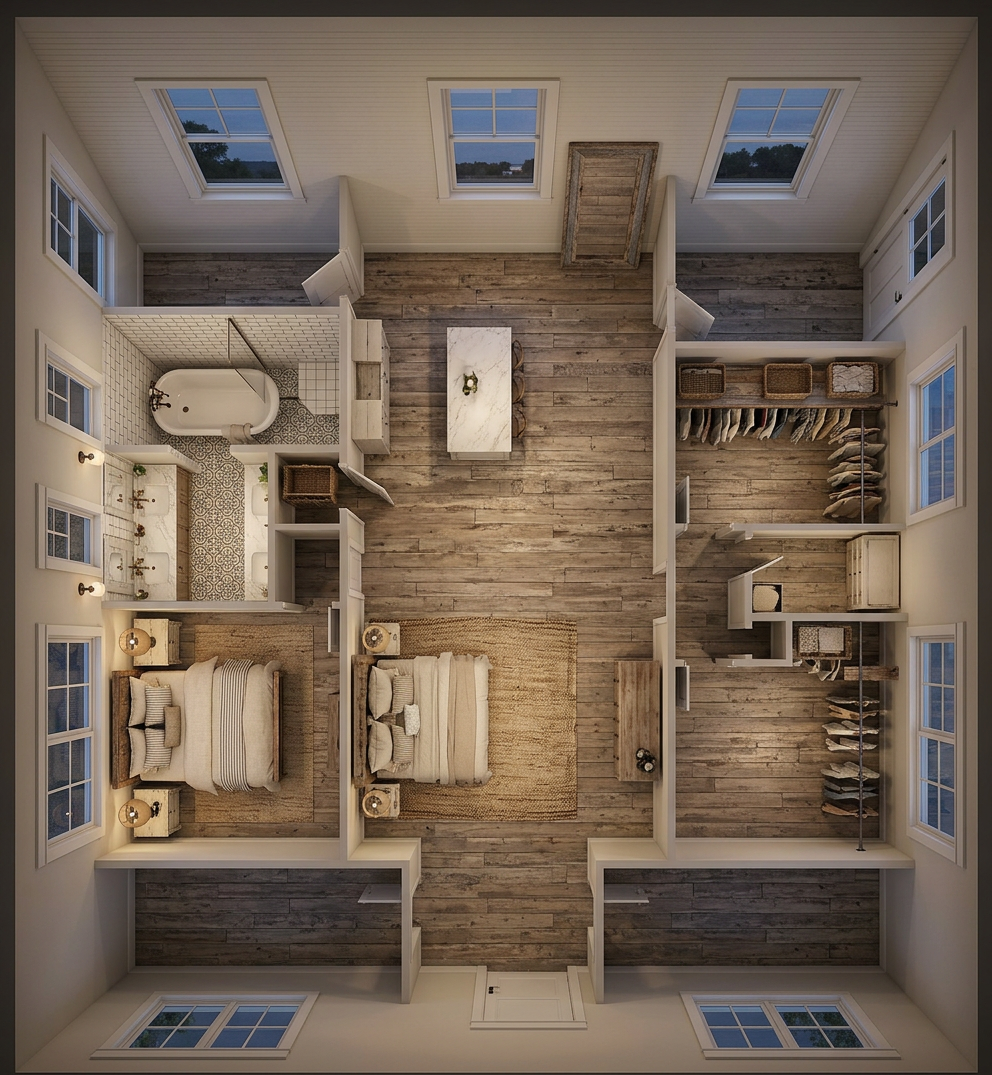 Farmhouse Primary Bedroom Suite