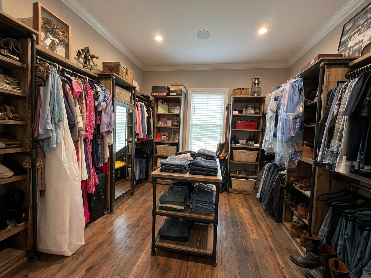 Industrial Chic Closet Room