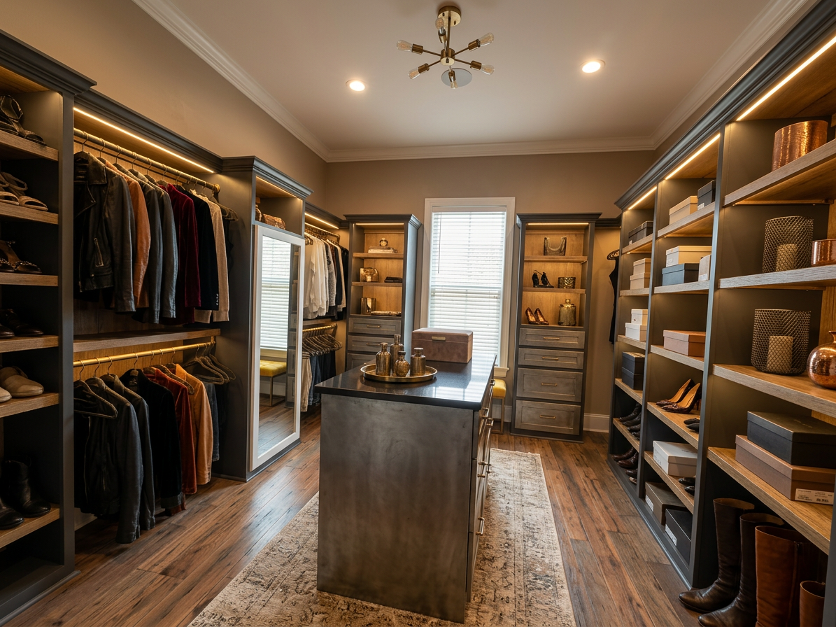 Industrial Glam Closet Room