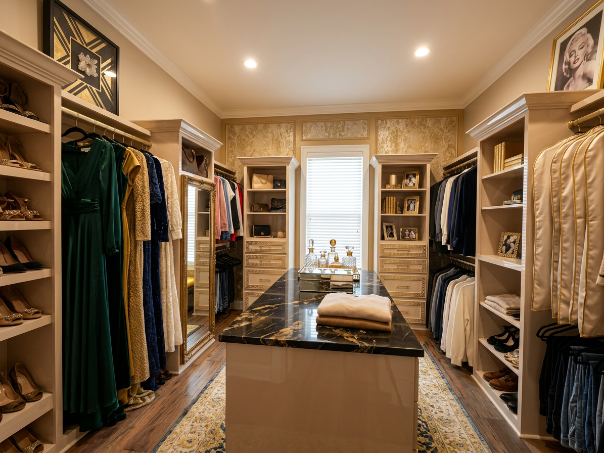 Hollywood Regency Closet Room