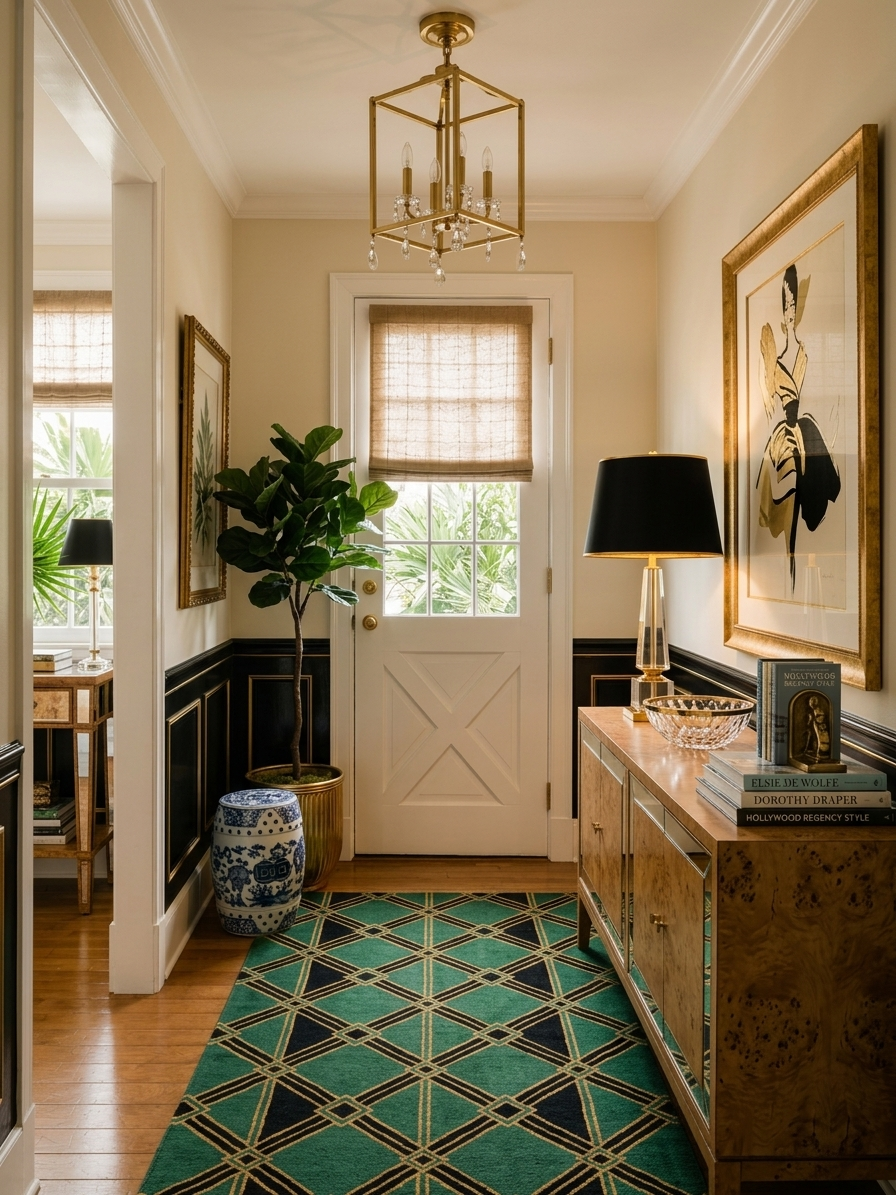 Hollywood Regency Entryway