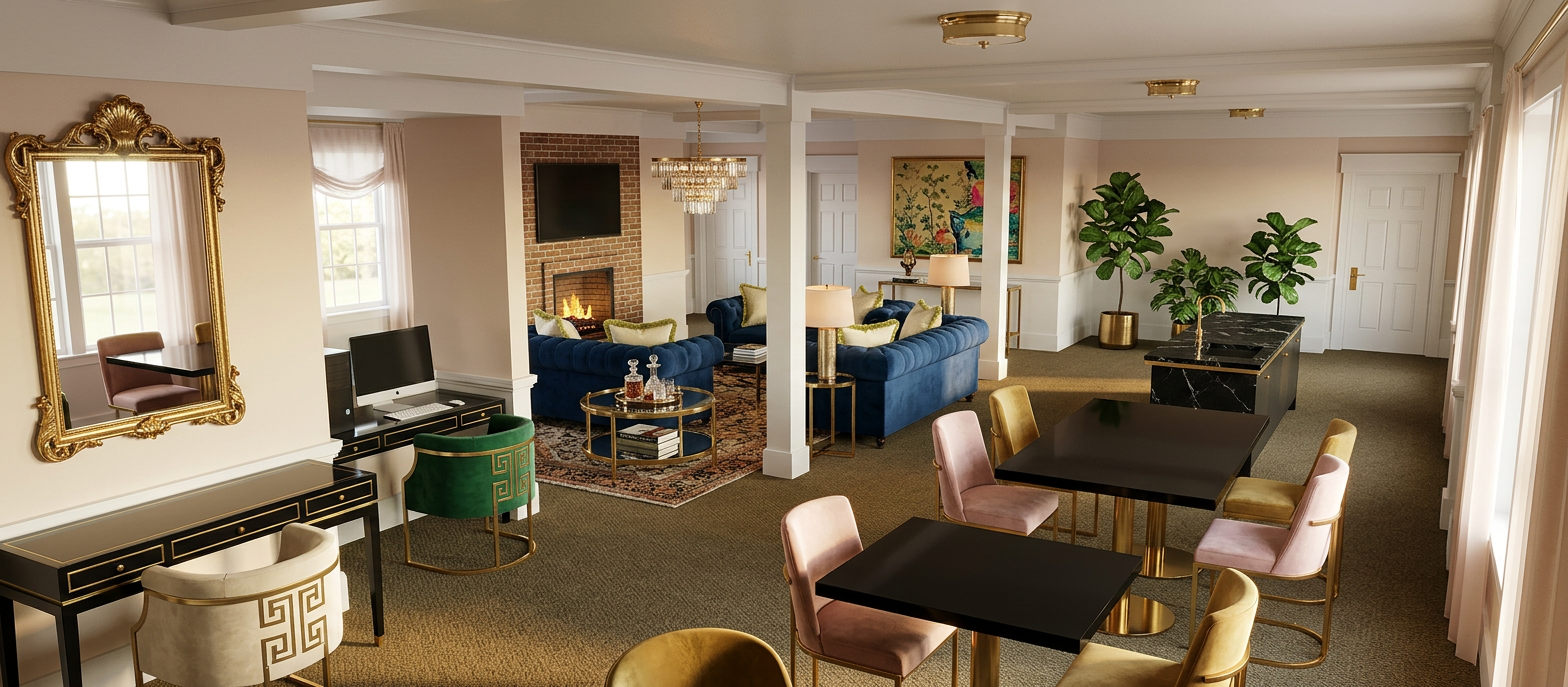 Hollywood Regency Sitting Room