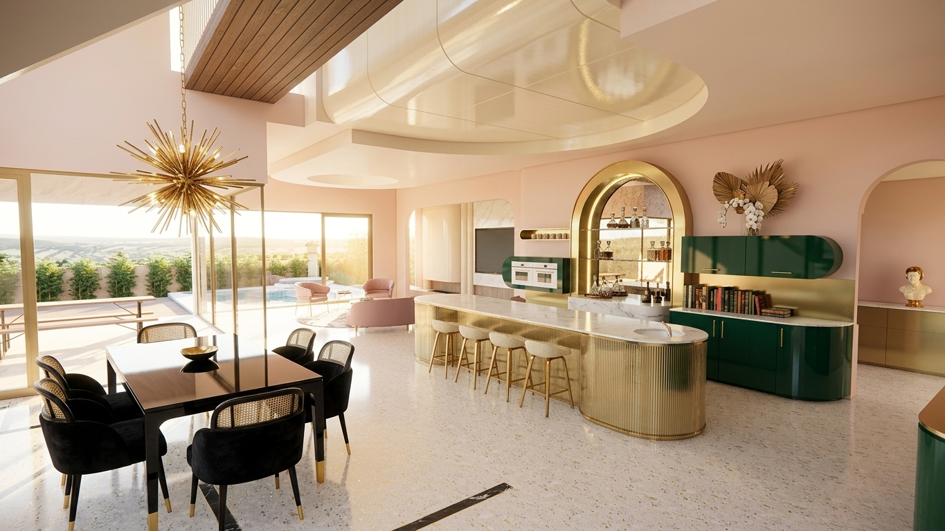Hollywood Regency Dining Room