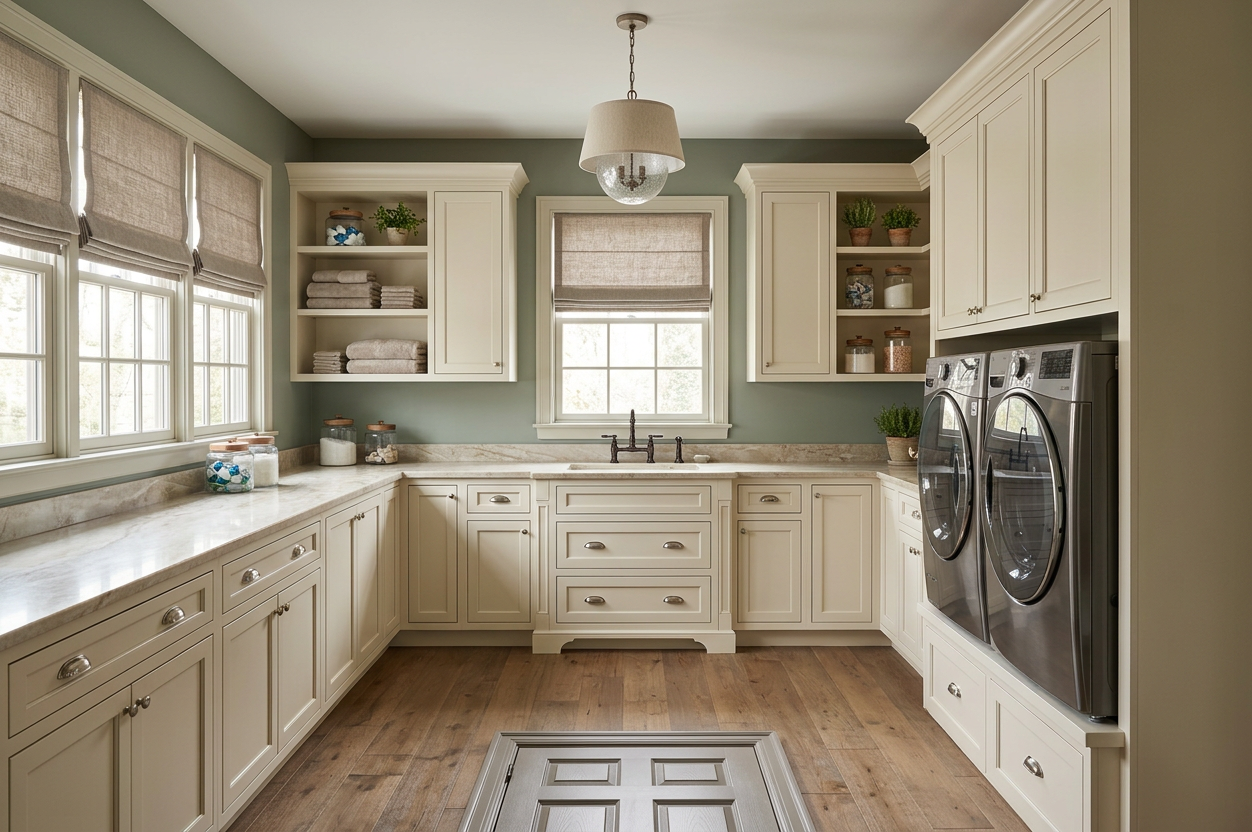 Transitional Laundry Room