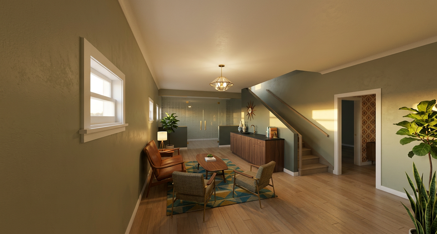 Mid Century Modern Basement