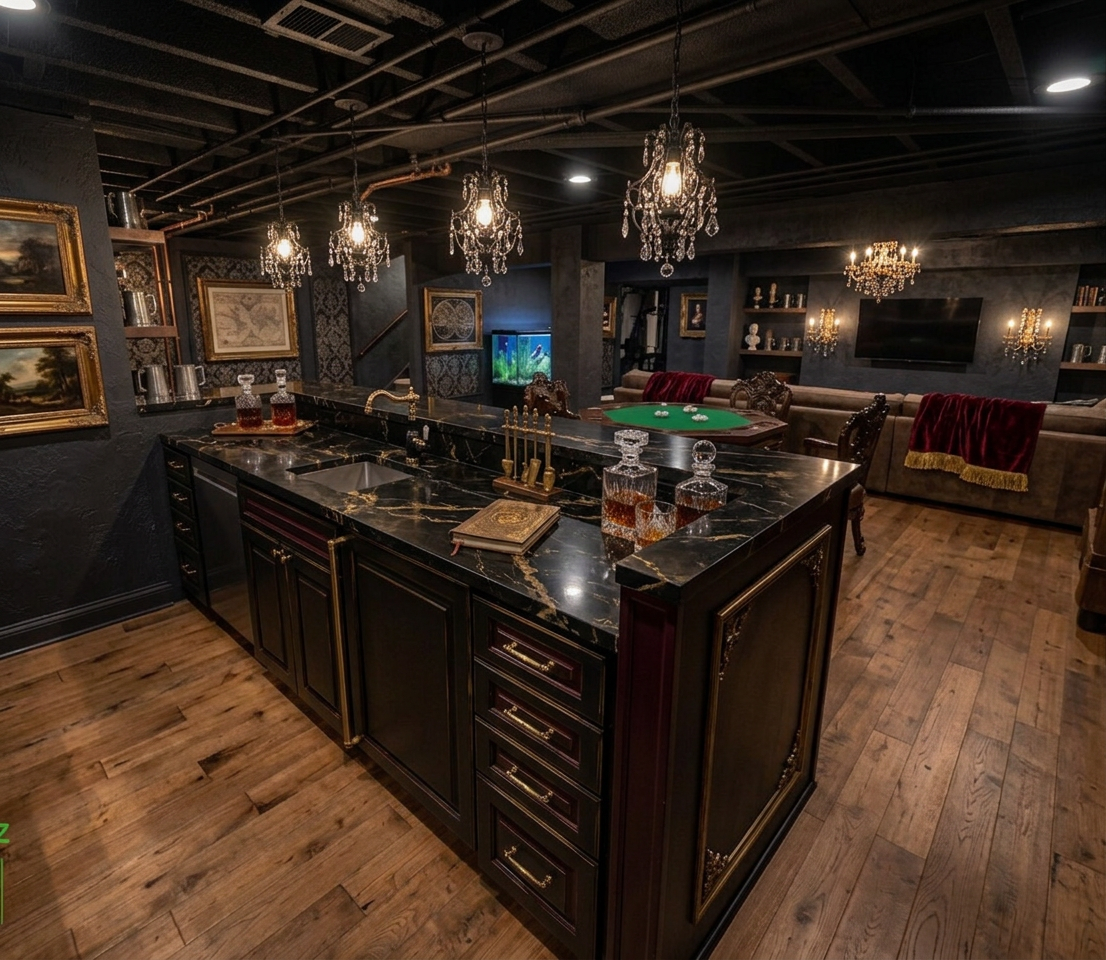 Modern Baroque Basement