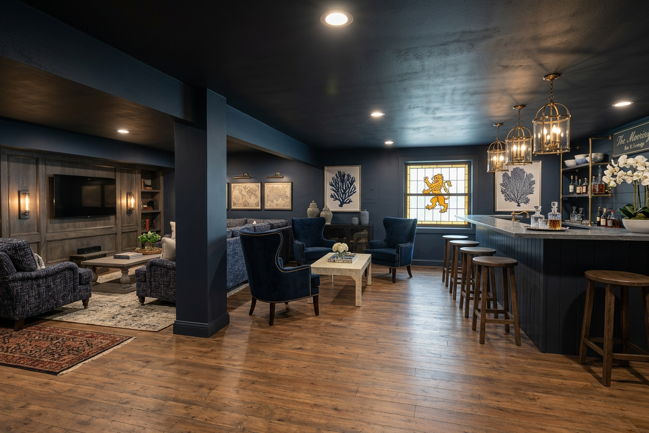 Hamptons Style Basement