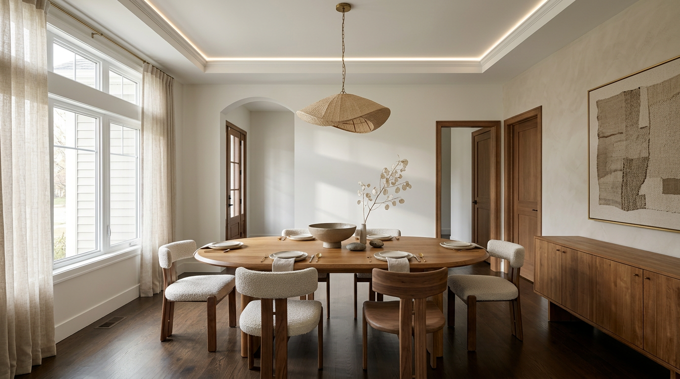 Earthy Minimalism Dining Room