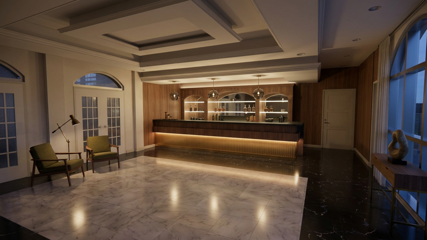 Mid Century Modern Bar Area