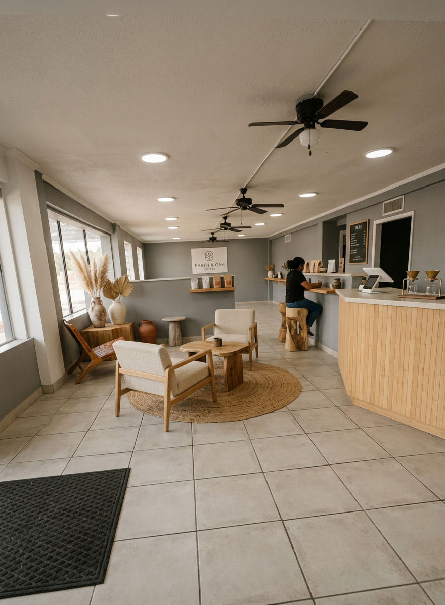 Earthy Minimalism Coffee Shop