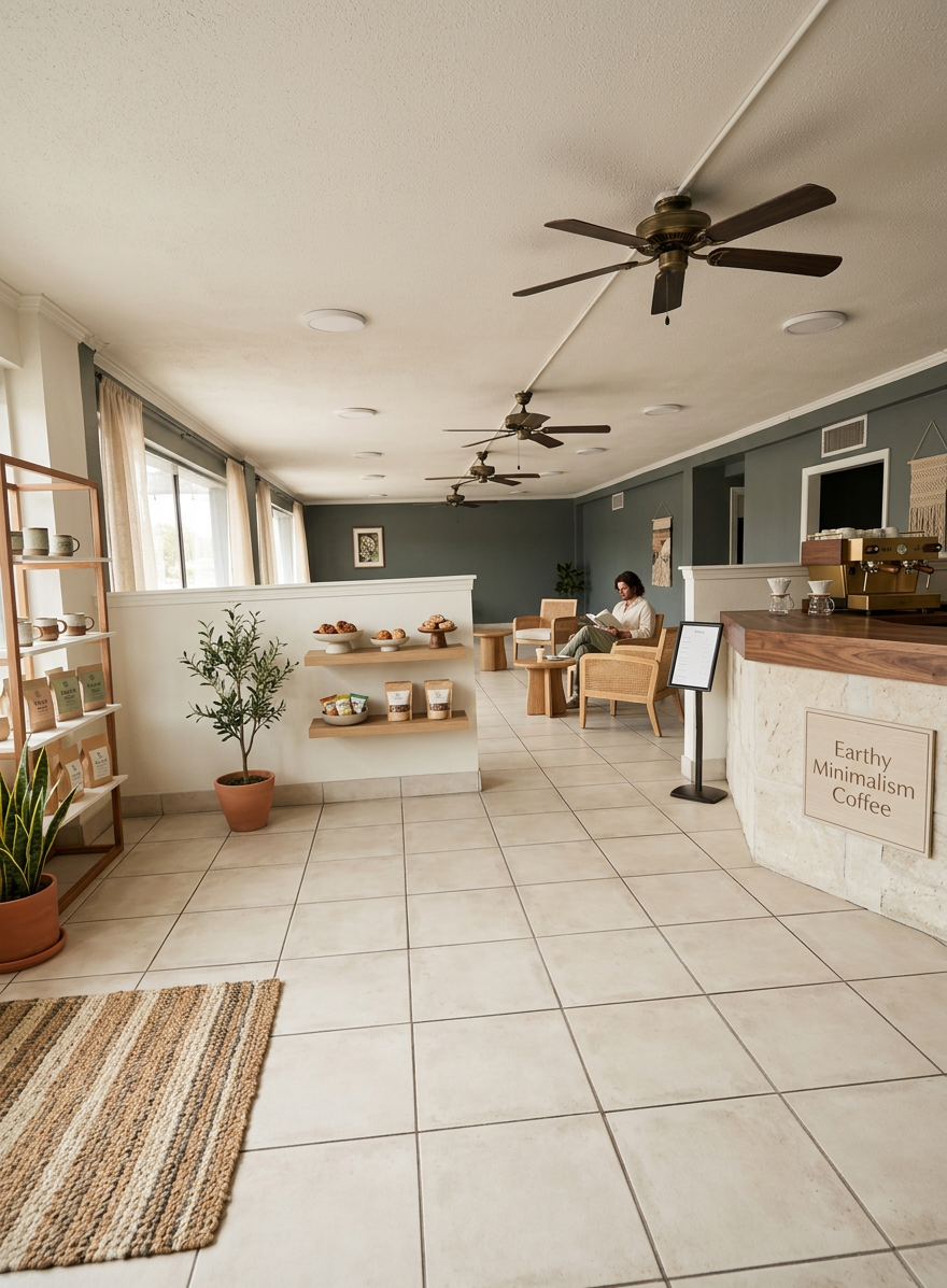 Earthy Minimalism Coffee Shop