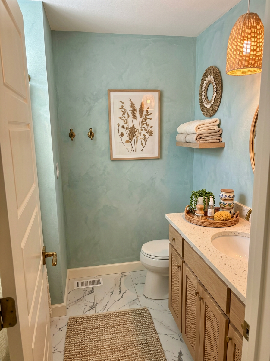 Coastal Bohemian Bathroom
