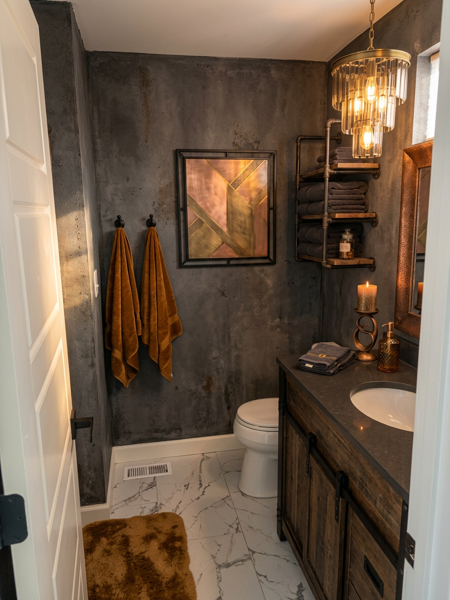 Industrial Glam Bathroom