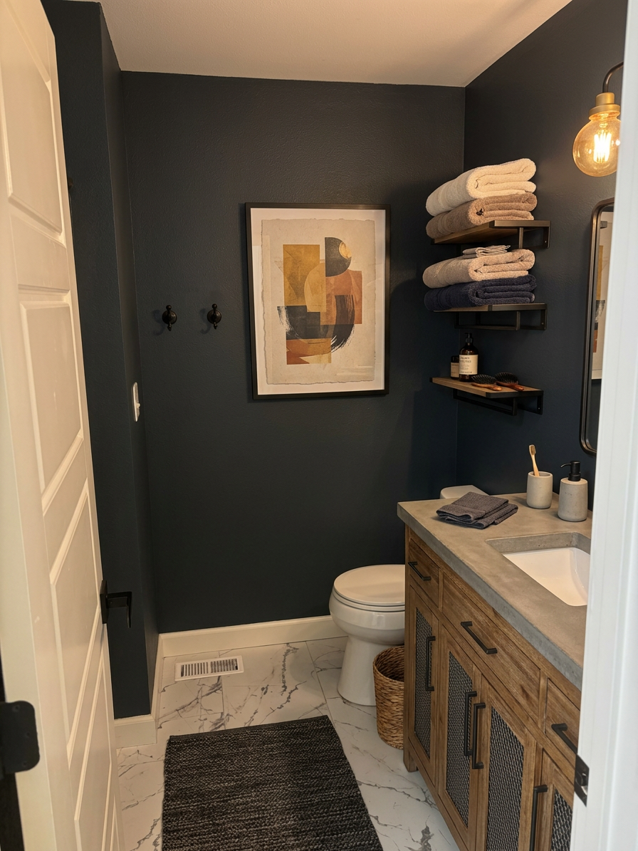 Soft Industrial Bathroom