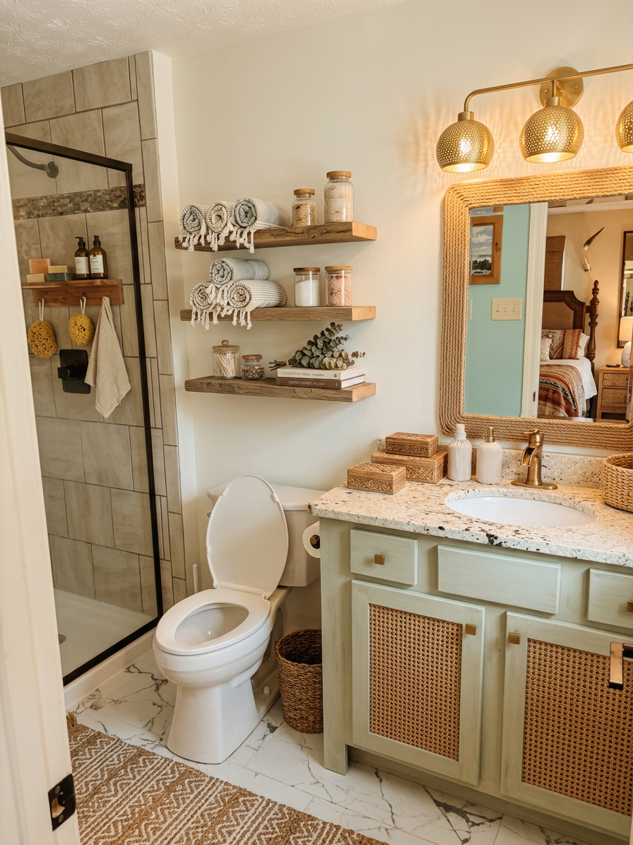 Coastal Bohemian Bathroom