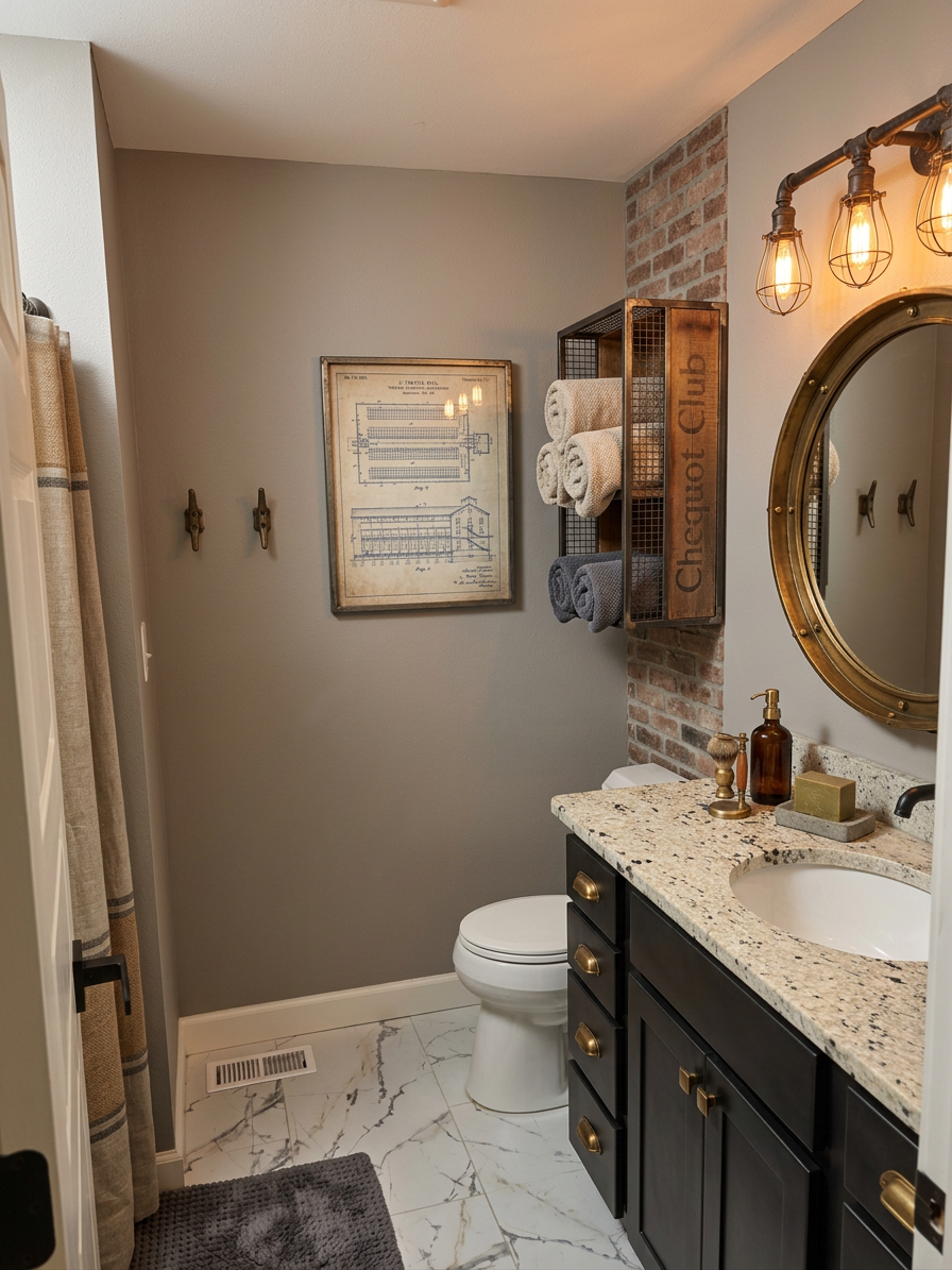 Soft Industrial Bathroom