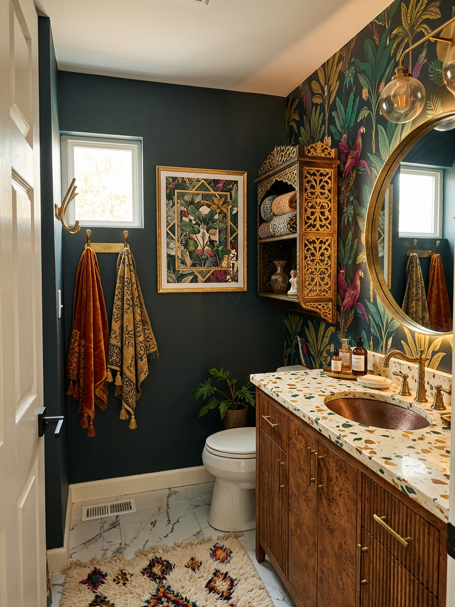 Modern Maximalist Bathroom