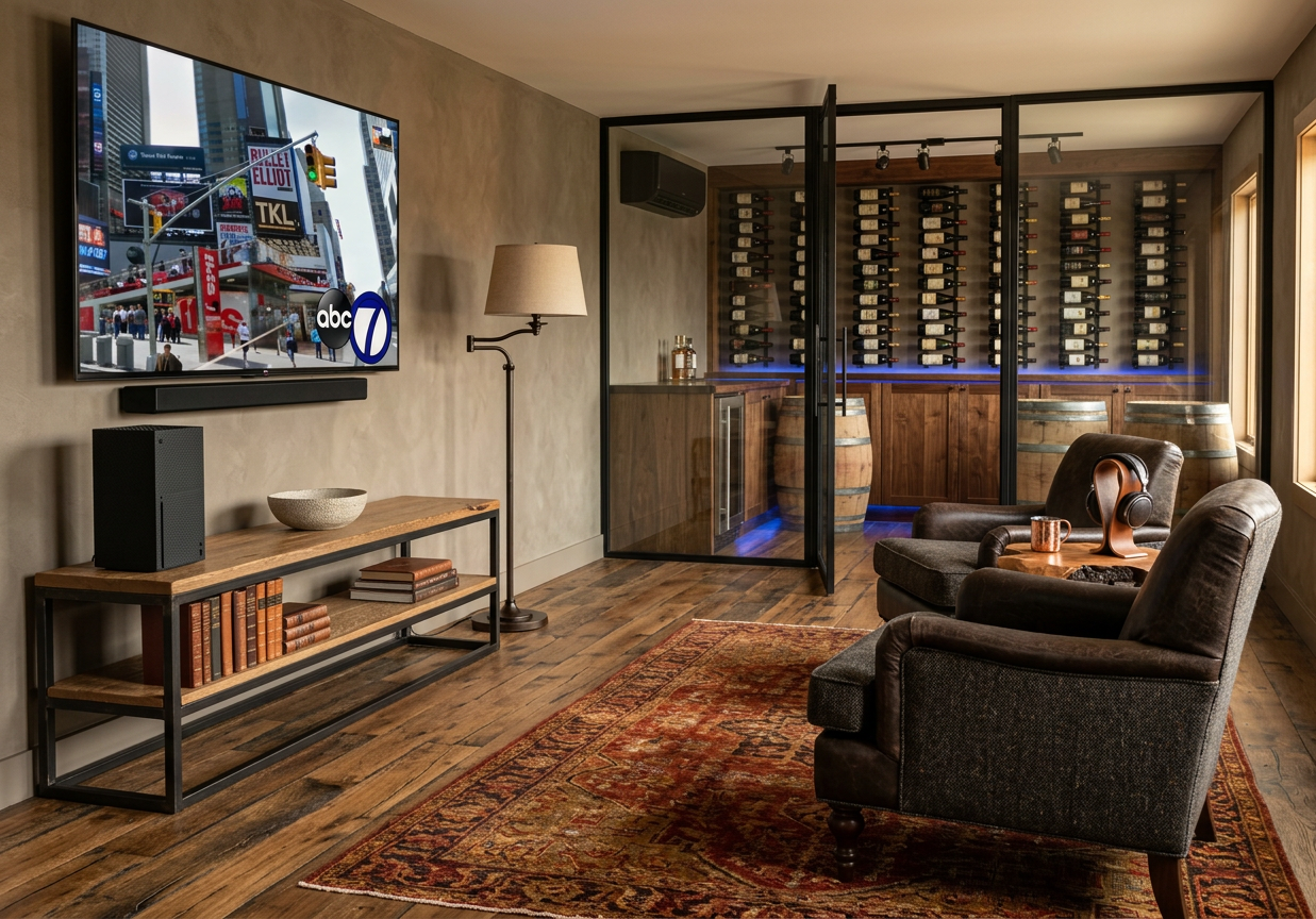 Contemporary Rustic Gaming Room