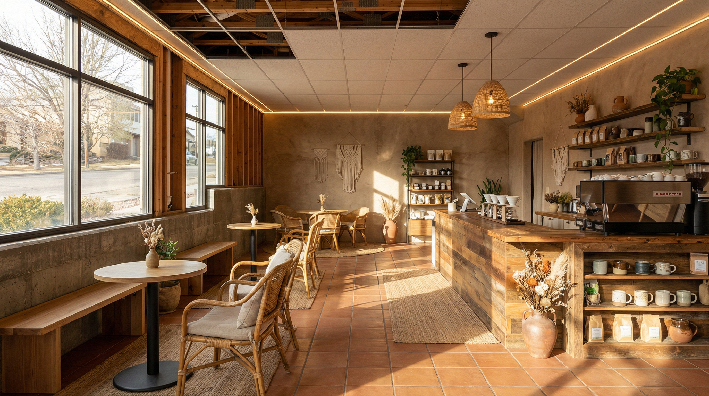 Earthy Minimalism Coffee Shop