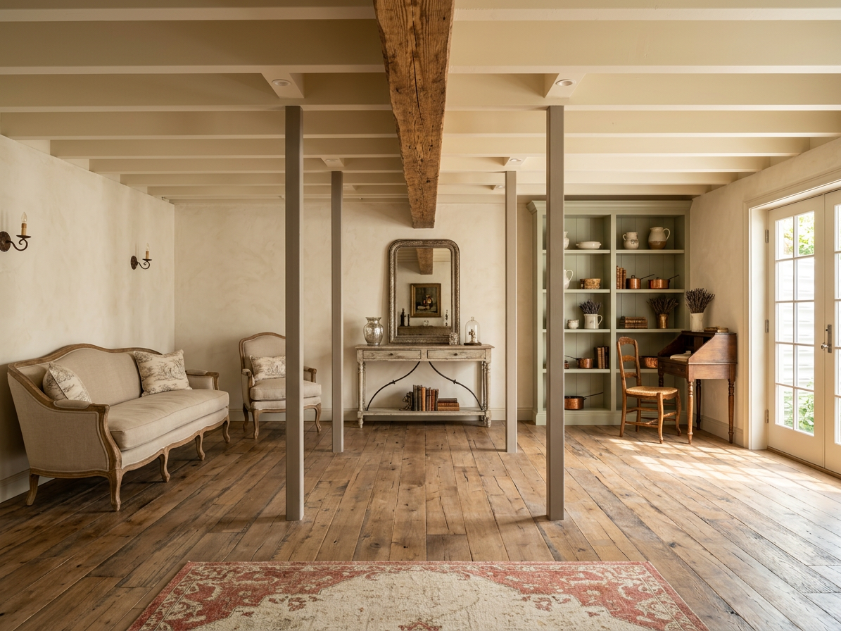 French Country Basement