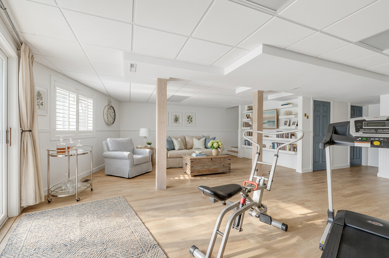 Hamptons Style Basement