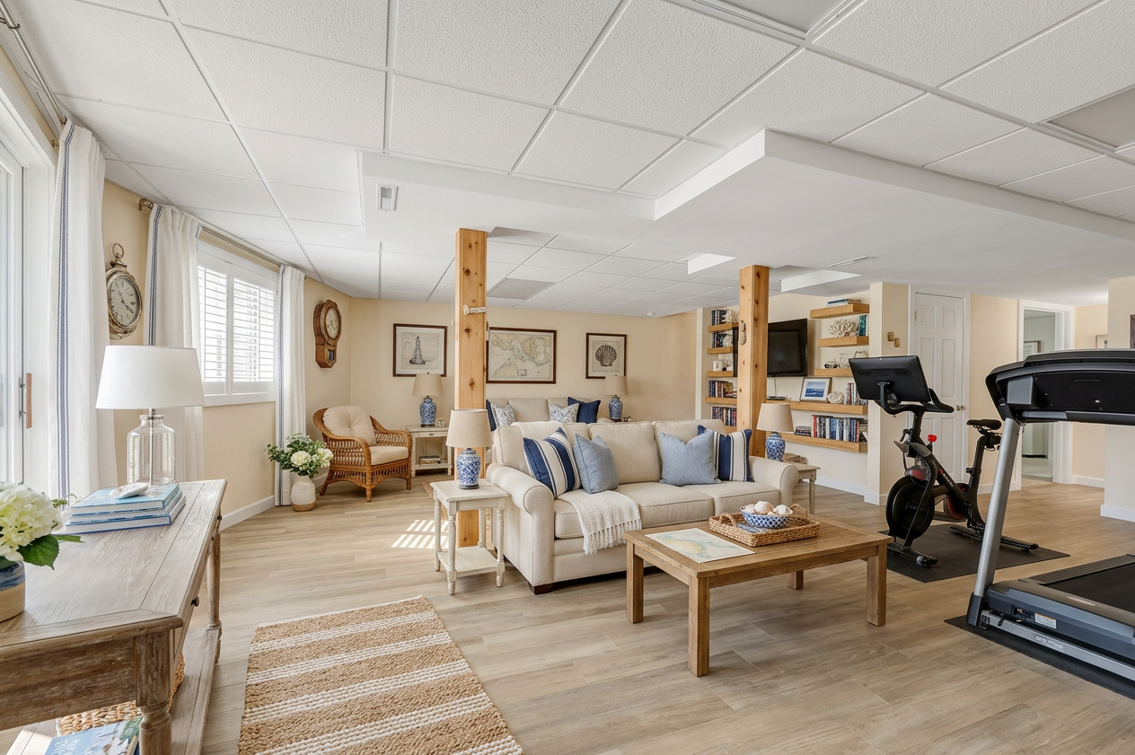 Hamptons Style Basement