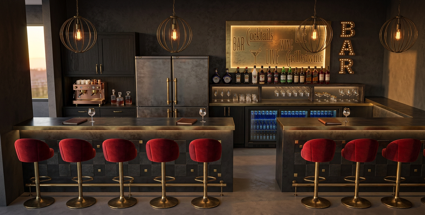 Industrial Chic Bar Area