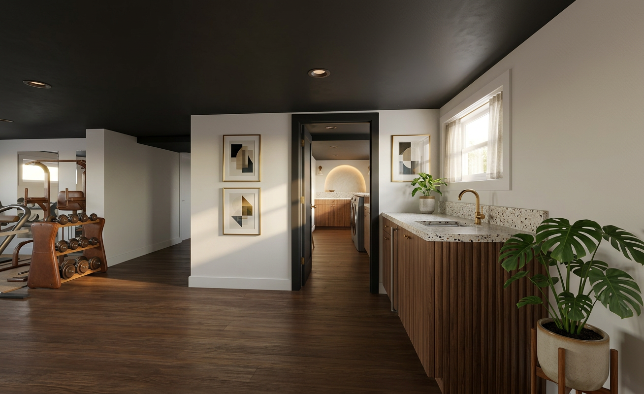 Mid Century Modern Basement