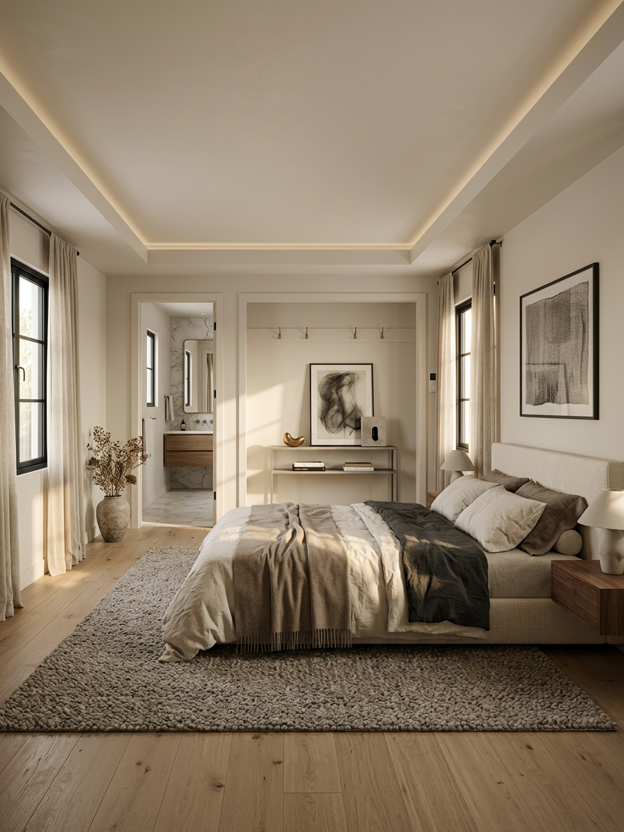 Minimalist Primary Bedroom Suite