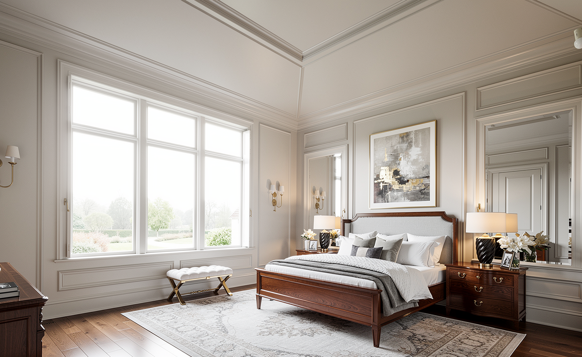 Modern Colonial Primary Bedroom Suite