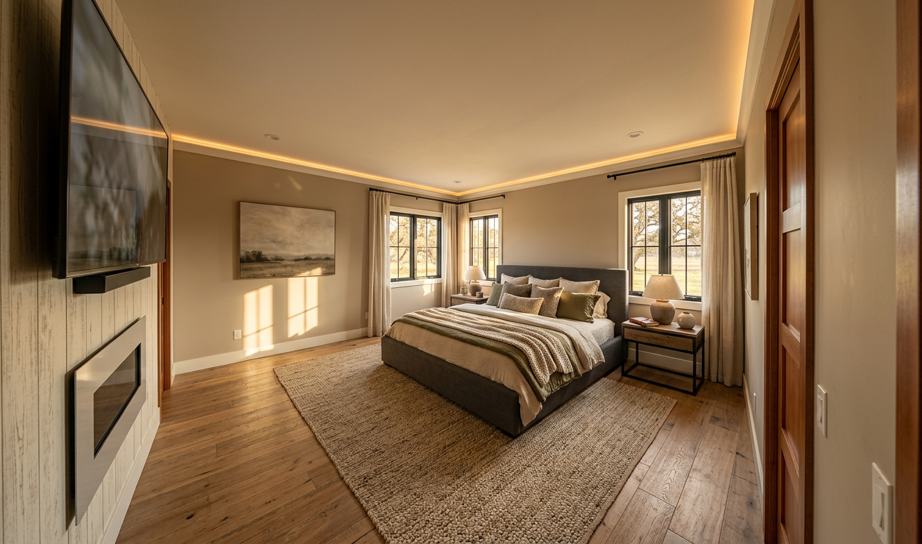 Modern Farmhouse Primary Bedroom Suite