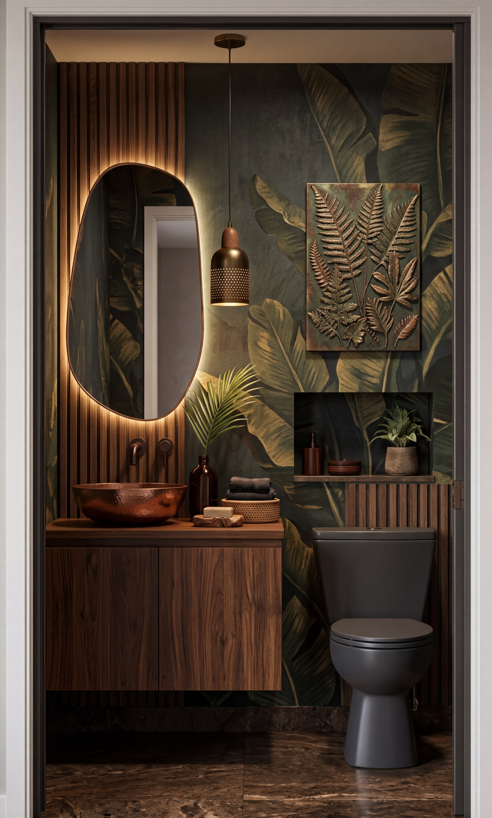 Modern Tropical Powder Room