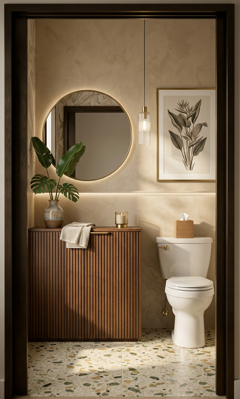Modern Tropical Powder Room