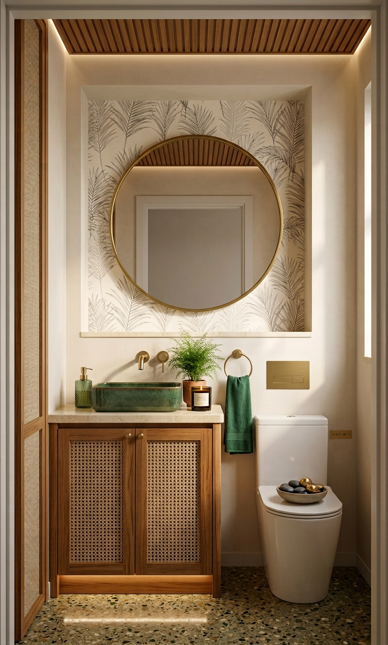 Modern Tropical Powder Room