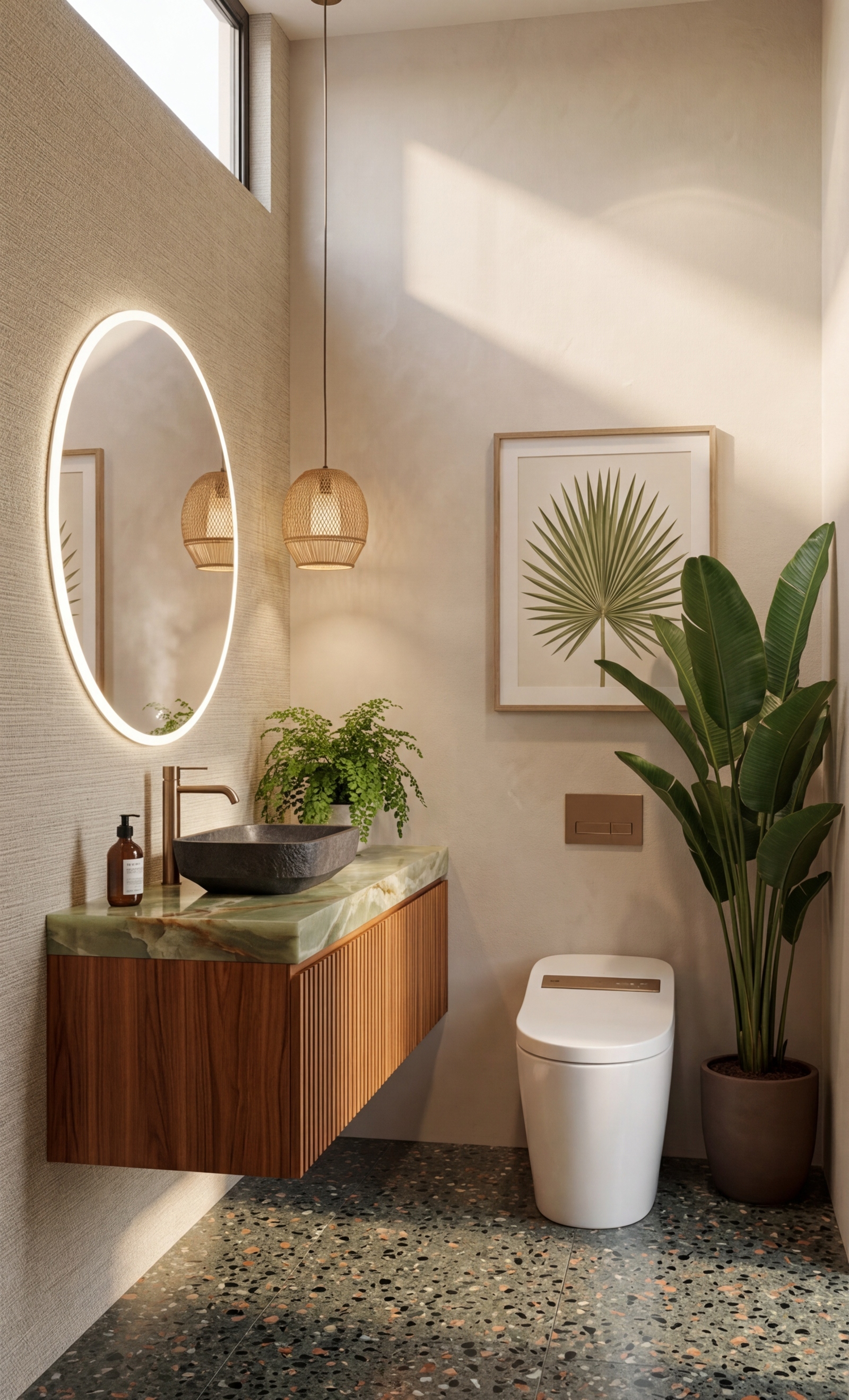 Modern Tropical Powder Room