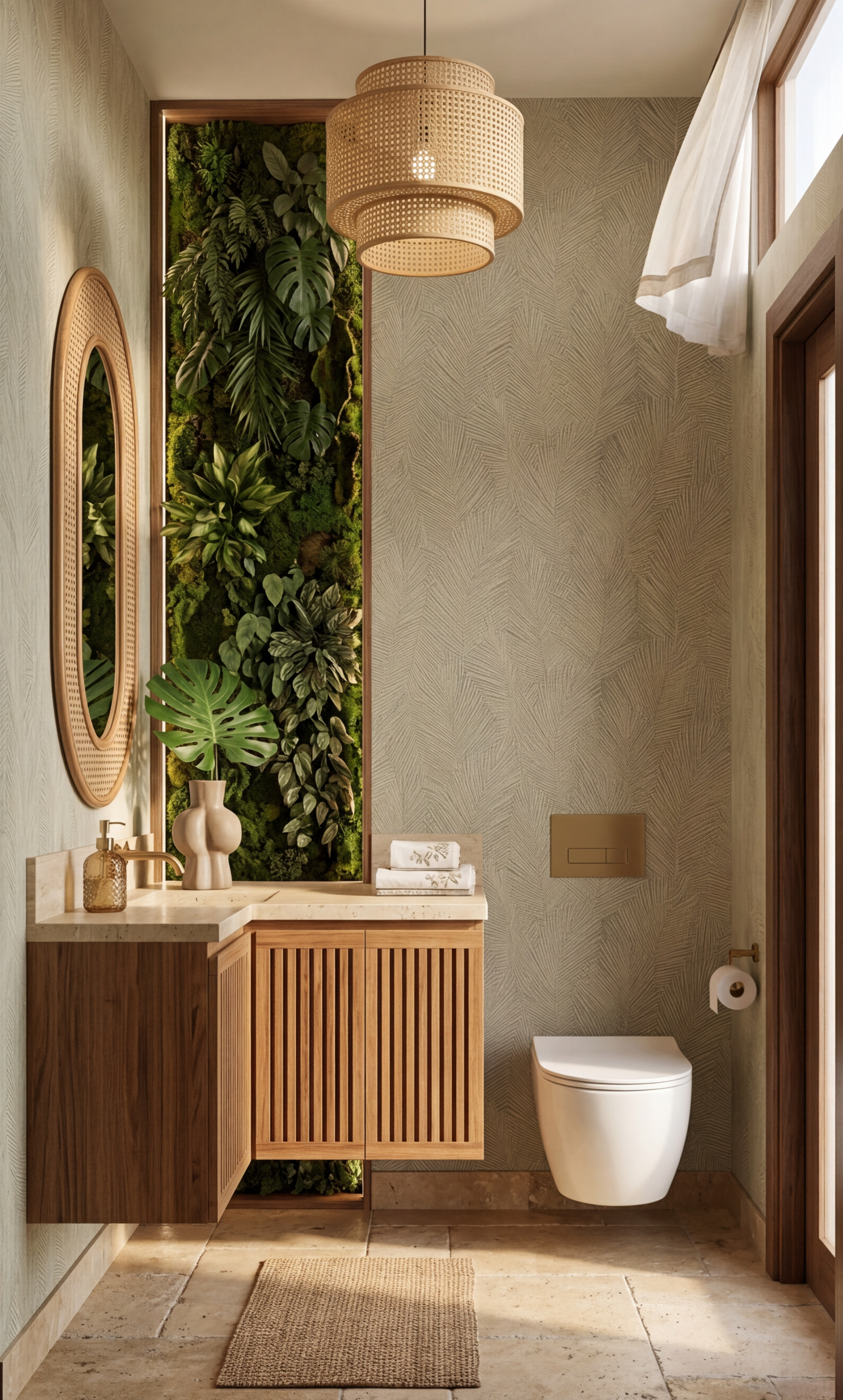 Modern Tropical Powder Room